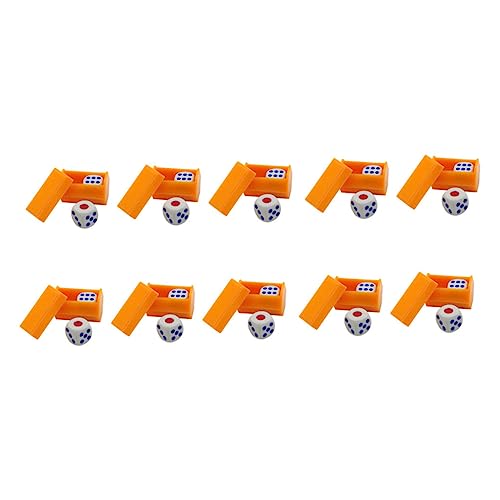 Toyvian 10 Sätze Hören Sie Den Wind Spiel Partywürfel Party- -Requisite Unterhaltungswürfel Orange Plastik von Toyvian