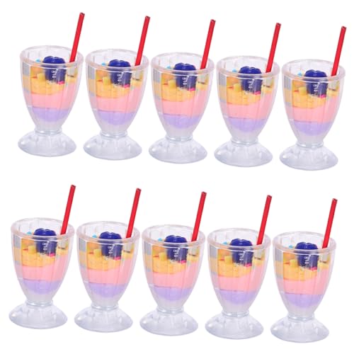 Toyvian 10 Stück Blaubeereismodell Simuliertes DIY -EIS DIY -Miniaturdekorationen Miniatur-Essen mikrolandschaft dekor -Mikrolandschaftsmodelle Mini Cakes Toy Eiscreme Mini Plastik von Toyvian