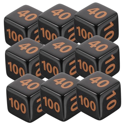 Toyvian 10 Stück Blutzahl Würfel Brettspiele Würfel Partyspielwürfel Standard-Spielwürfel Zahlenwürfel Brettspielzähler Mathe-Lehrwürfel Brettspielnummerzähler Acryl Black von Toyvian