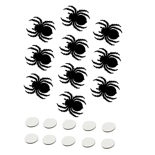 Toyvian 10 Stück Filz Spinnen Patch Dekoration Ornament Schwarzer Filz Halloween Spinnen Aufkleber Halloween Party Zubehör Fensteraufkleber Halloween Fensteraufkleber von Toyvian