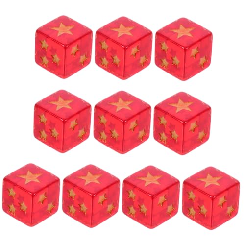 Toyvian 10 Stück Fünfzackiger Sternwürfel Mini-würfel Große Würfel Goldene Würfel Spielwürfel in Durchscheinenden Farben Feuerwürfel Würfelspiele Durchscheinende Würfel Harz Rot Toyvian 10 Stück Fünfzackiger Sternwürfel Mini-würfel Große Würfel Goldene Würfel Spielwürfel in Durchscheinenden Farben Feuerwürfel Würfelspiele Durchscheinende Würfel Harz Rot von Toyvian