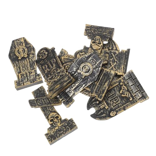 Toyvian 10 Stück -Grabsteindekoration Miniatur Halloween-Grabsteindekor Skelettprop Grabmal Party Halloween grabstein Halloween Costume Hofdekoration Grabstein für den Hof Plastik von Toyvian