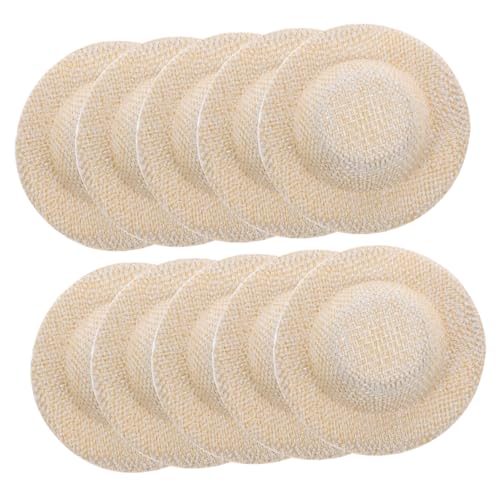 Toyvian 10 Stück Hüte Teiliges aus Material DIY Bastelaccessoires für Puppen Dekoration Fotorequisiten Mini und Kreative Projekte Sandfarben von Toyvian