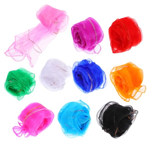 Toyvian 10 Stück Kinderschal Minischals zum Basteln Spielschals für Tanzzubehör für Mädchen tanzen Schals Kleinkind-Schal Quadratische Schals zum Tanzen -Spielschals Garn von Toyvian