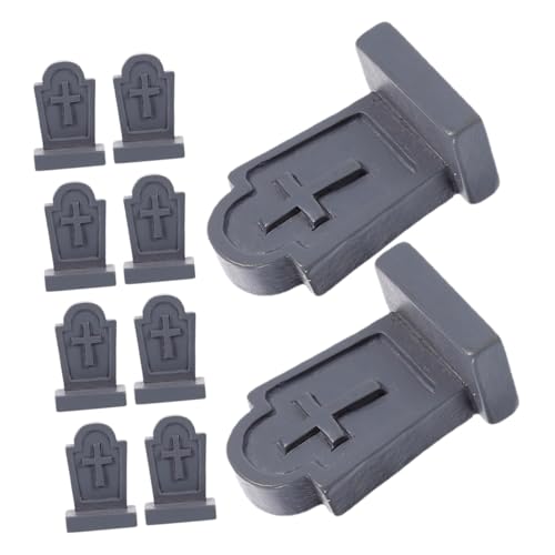 Toyvian 10 Stück Mikro Landschafts Grabstein Sarg Ornament Friedhofsdekoration Denkmal Miniatur Grabsteine Halloween Party Grabstein Modell Grabstein Ornamente Kunstharz von Toyvian