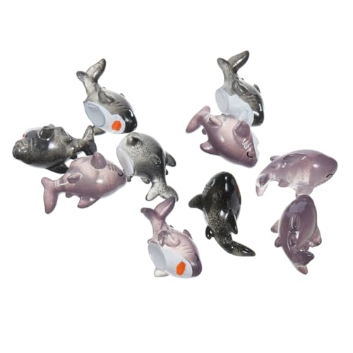 Toyvian 10stücke Miniature Meereslebewesen Figuren Für Strand-szenen Dekoration Für Aquarien Und Miniaturlandschaften Schwarzer Und Grauer von Toyvian