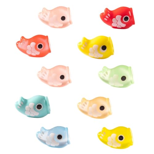 Toyvian 10 Stück Miniatur Luminous Japanische Karpfen Figuren Leuchtende Resin Meerestiere für Bonsai Mikro Landschaftsdekoration und Kreative DIY Projekte von Toyvian