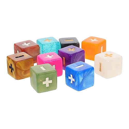 Toyvian Mathe Würfel Spielzeug 10 Stück für Kinder Kunststoff Rechenwürfel für Mathematik Unterricht Additions und Subtraktionswürfel Mehrzweck Lernspielzeug Mathe Requisiten für Schule von Toyvian