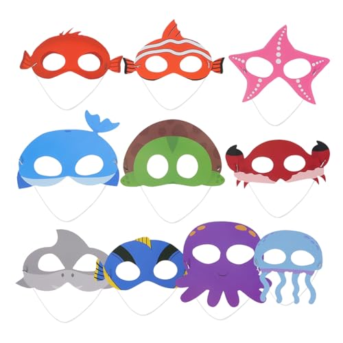 Toyvian 10 Stück Satan Halskette Oktopus Ozean Tiermasken Für Cosplay Maske Gruselige Tiermasken Tieraugenmasken Chucky Maske Ozean Tiermasken Für Party Meerespapier Geschenk von Toyvian