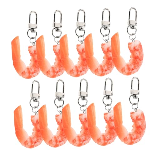 Toyvian 10 Stück Simulierte Garnelen -Requisiten Geldbörse hängender Charme Garnelen zubeh?r lebensechtes gekochtes Garnelenmodell Realistischer Garnelenschlüsselring PVC Golden von Toyvian