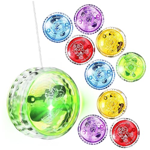 Toyvian 10 Stück Teiliges Bunte Kleine Yo Yo Bälle aus Robustem Kunststoff Leuchtende Spielzeuge Hand Auge Koordination für Geburtstagsfeiern und Motorisches Training von Toyvian