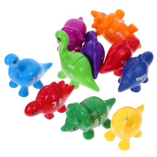 Toyvian 10 Stück Teiliges Dinosaurier Lernspielzeug Cartoon Form Zahlen und Buchstaben Matching Pädagogisches Frühförderungsspielzeug für Vorschulkinder Farben und Formenerkennung von Toyvian