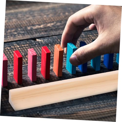 Toyvian 10 Stück Teiliges Holz Domino Tray mit Schrägem Design Stabilem Naturholz Dominohalter für Desktop Organisation DIY Domino Spielzubehör Holz Buchstabenständer für von Toyvian