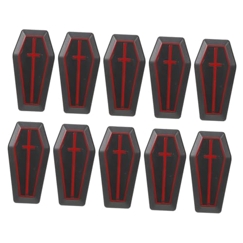 Toyvian 10 Stück Teiliges Mini Sarg aus Robustem Kunststoff Realistische Halloween Tischdekoration mit Deckel Leichte Prank Requisite für Gruselige Partys Haunted House und von Toyvian