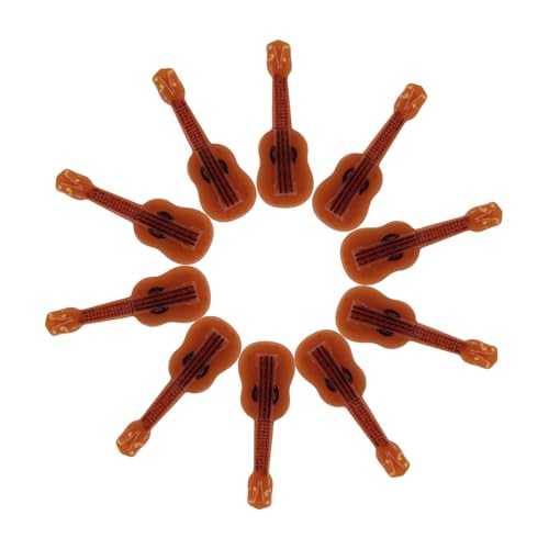 Toyvian 10 Stück Teiliges Miniatur Gitarrenmodell aus Langlebigem Harz Realistische Nachbildung Kompakte für Puppenhausdekoration DIY Schmuck Vielseitige Mini Musikinstrumente für Zuhause von Toyvian
