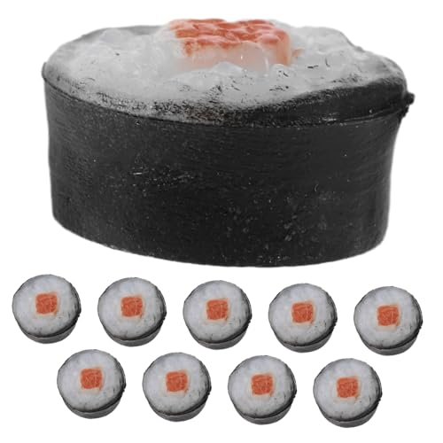 Toyvian 10 Stück Teiliges Miniatur Onigiri Set Realistisch Gestaltete Fake Sushi Dekoration DIY Küchen Deko für Puppenhaus Detailgetreue Japanische Reisbällchen Kreatives Bastelset für von Toyvian