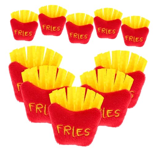 Toyvian 10 Stück Teiliges Weiche Plüsch Simulation Pommes Frites Lustige Cartoon Kopfbedeckung DIY Zubehör für Schuhe Hüte Weiches Kuscheltier Lebensmittelmodell von Toyvian