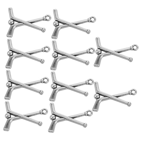 Toyvian 10stücke Teiliges Retro Silber Hockey Stick Charms Für Armbänder Und Halsketten Sport-Party- -schmuckherstellung Zubehör Für Hockey-Fans Robustes Zinklegierungsmaterial Toyvian 10stücke Teiliges Retro Silber Hockey Stick Charms Für Armbänder Und Halsketten Sport-Party- -schmuckherstellung Zubehör Für Hockey-Fans Robustes Zinklegierungsmaterial von Toyvian