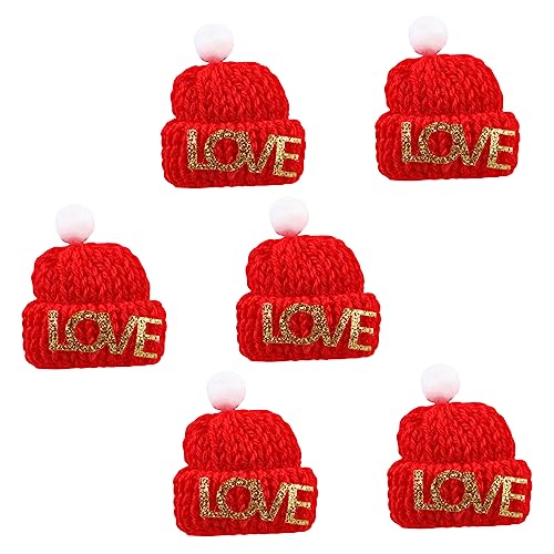 Toyvian 10 Stück Weihnachtsfingerkappe Mini-hüte DIY-Accessoires Gefälligkeiten Für Weihnachtsfeiern Mit Fingerhut Weihnachtsfingerhut Mini-weihnachtsmodell Garn Rot von Toyvian
