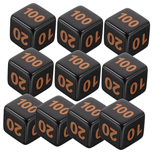 Toyvian 10 Stück Würfel Kartenspiele Sequenzspiel Würfelspiele Sequenz Brettspiel geladene Würfel für kinderspielzeug Würfel Masse Kartenspielwürfel Acryl Black von Toyvian