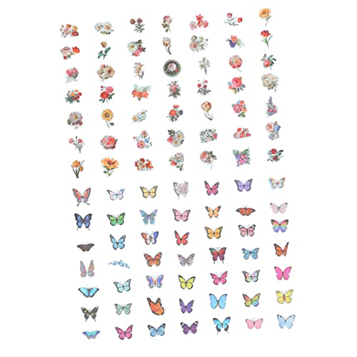 Toyvian 100 Blatt Graffiti-Aufkleber scheckheft scrapbbok tinkflasche Butterfly buterfly Abnehmbare Aufkleber Schmetterling Aufkleber Dekorativer Schmetterlingsaufkleber DIY -Aufkleber PVC von Toyvian