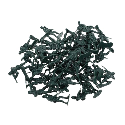 Toyvian 100 Stück -Actionfiguren- -Reihe Soldatenfigur Zahlen für kinderspielzeug realistische Miniaturmenschen kleine Leute Handwerk Abs Green von Toyvian