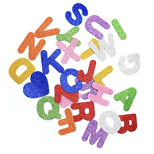 Toyvian 100 Stück Aufkleber für basteln für bastelmaterial für glitzerklebebilder bastelset wohnungsdeko Alphabet-Aufkleber Hilfsmittel für das frühe Lernen von Toyvian