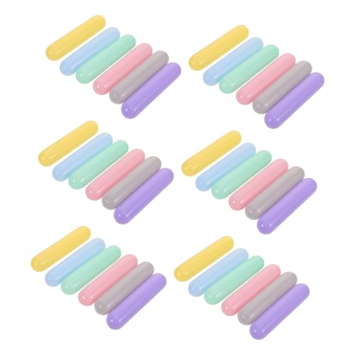 Toyvian 100 Stück Bunte Weiche Plastik Bälle mit Ergonomischem Streifenmuster für Spielzelte Spielhäuser und Große Innen und Außenbereiche Sommer Dekoration von Toyvian