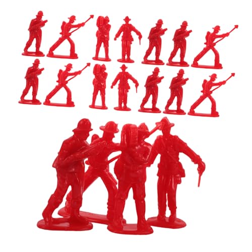 Toyvian 100 Stück Feuerwehrmann-ornamente Feuerwehrmodell Feuerwehrspielzeug Feuerwehr Kuchen Topper Feuerwehrmann-actionfiguren Feuerwehrmann-kuchenaufsatz Feuerwehrpuppen Rot Plastik von Toyvian