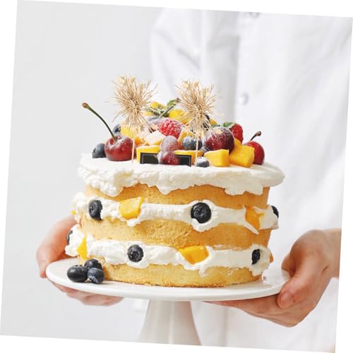 Toyvian 100 Stück Feuerwerkskuchen -Plugin Cocktail-Zahnstocher Dessertdekorationen Kuchenverzierung Glitzer-Kuchenaufsätze Topper zum Geburtstag Kuchendekorationen Golden von Toyvian