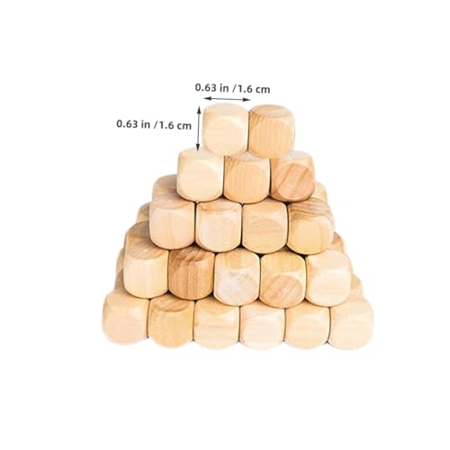 Toyvian 100 Stück Holzklötzchen Blanko Holzwürfel mit Abgerundeten Ecken für Brettspiele Basteln und Lehrmittel Vielseitige DIY Würfel für Kreative Gestaltung und Spieleinsatz von Toyvian