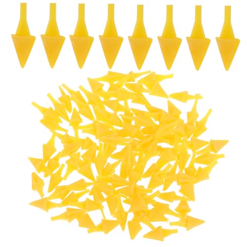 Toyvian 100 Stück Kleines gelbes Hühnermaul Puppenschnabel DIY Tiervogel-Kükenschnabel Entenkükenschnabel Sicherheitsschnäbel Bastelmund Hühnerschnabelmaske Karottennase Plastik Yellow von Toyvian