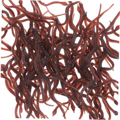 Toyvian 100 Stück Kniffliges Spielzeuge Simulationsschlangenspielzeug Schlangenmodell Party Parodie Falsche Schlange Künstliches Schlangenornament Brown PVC von Toyvian