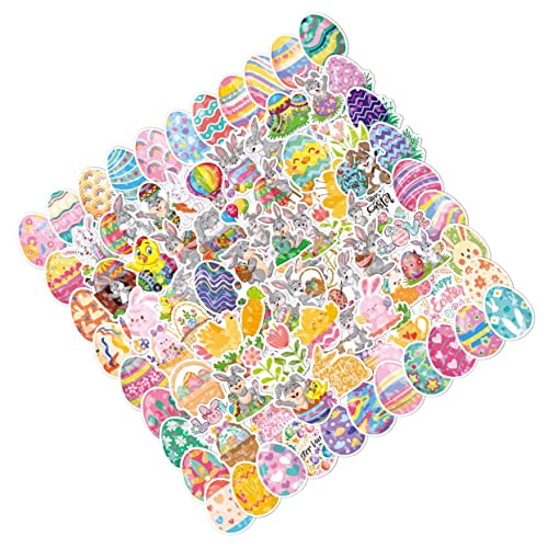 Toyvian 100 Stück Massenaufkleber für Jugendliche tapetenablöser Ostereier Sticker wasserdichte Aufkleber Ostern Geschenkideen Selbstklebende Abziehbilder Computeraufkleber Vinyl-Aufkleber von Toyvian