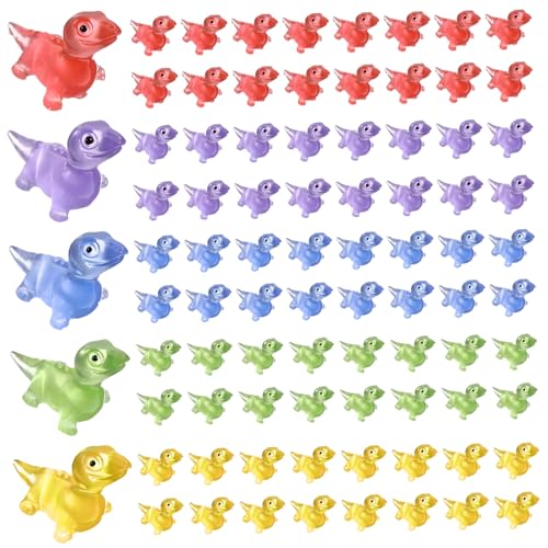 Toyvian 100 Stück Mini Leuchtende Echsenfiguren Teilig Luminous Resin Lizard Dekoration Süße Miniatur Tierfiguren für Garten Bonsai Heimdekoration Vielfältige Farben und Luminous von Toyvian