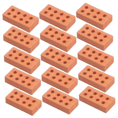 Toyvian 100 Stück Miniatur-Ziegel klein Gebäude Block gesteckt bastelset für Miniaturhaus Ziegelsteinmodell bastelmaterial Mini-Wandziegel Möbel Landschaftszubehör Ton von Toyvian