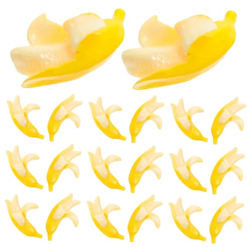 Toyvian 100 Stück Simulierte Bananendekoration Banane dekorative Verzierung Mini-Fake-Food Puppenhaus-Miniatur-Szenenmodell Bananenskulptur Bananenverzierung Lebensartige Banane Harz Gelb von Toyvian