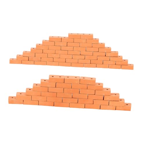 Toyvian 100 Stück Teiliges Mini Ziegelstein Rote Simulation Backsteine mit Löchern für DIY Modellbau Puppenhaus Landschaft Architektur Zubehör von Toyvian