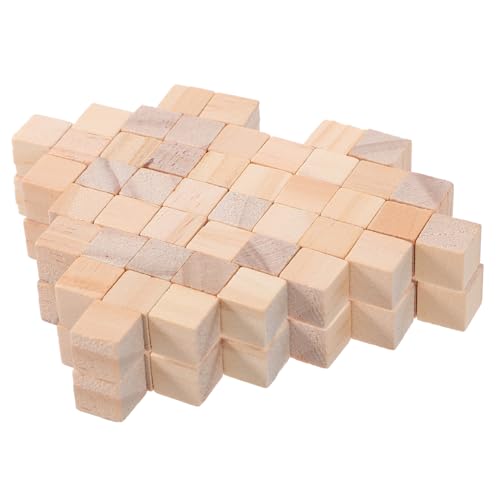 Toyvian 100 Stück Teiliges aus Naturbelassenen Unlackierten Holzwürfeln Pädagogische Bauklötze für Fördert Kreativität Feinmotorik und Hand Auge Koordination DIY für Eltern Junge Mädchen von Toyvian