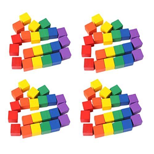 Toyvian 100 Stück Bunte Holzbausteine Bausteine Würfel Lernspielzeug Glatt Solide Nein Für Kinderprojekte von Toyvian