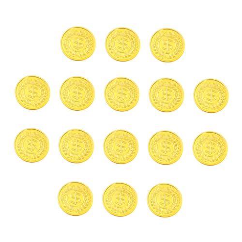 Toyvian 100 Stück mit Goldmünzen Toys spielsachen Geldspielzeug laufstall spielwaren spielzeuge für Schatz Währung Piraten-Goldmünzen Golden von Toyvian