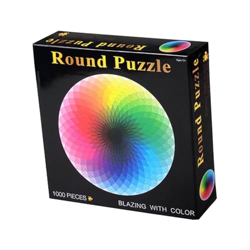 Toyvian 1000 Stück Runde Puzzles Pädagogisches Puzzle Regenbogen-Puzzle Puzzle Für Erwachsene DIY-rätsel Regenbogen Rundes Puzzle Puzzle-Spielzeug Regenbogenbrett-Puzzle Papier Kind von Toyvian