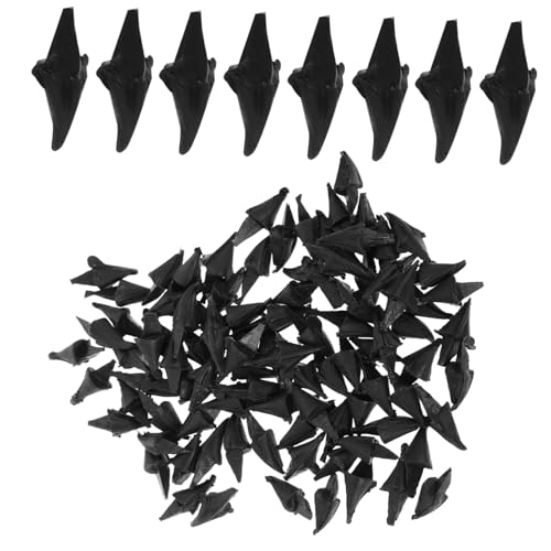 Toyvian 100St Kleines gelbes Hühnermaul Bastelmund Entenkükenschnabel kleines Kochgeschirr Marienkäfer-Kleidung Puppenschnabel Plüschhuhn Stofftier Entenschnabel Mini-Hühner Plastik Black von Toyvian