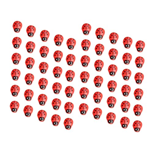 Toyvian 100pcs Künstliches Insekt Vivid Simuliertes Ladybird Decor Holz Ladykäfer Für Mikrolandscape von Toyvian