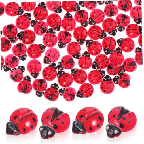 Toyvian 100st Kleiner Insektenmarienkäfer Marienkäfer Schmuck Marienkäfer-Dekoration Marienkäfer Zum Basteln Hase Marienkäfer-gastgeschenke Marienkäfer-statuen Mini-marienkäfer-Modell Harz von Toyvian
