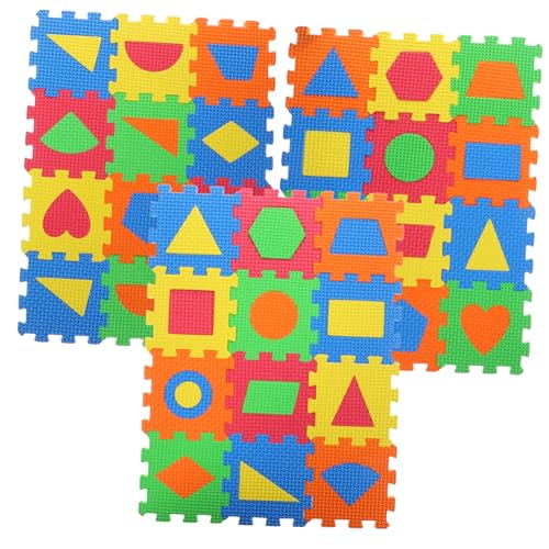 Toyvian 108 STK Geometrische Puzzle-Bodenmatte Spielmatte Kinder teppiche ineinandergreifende Bodenmatte Schaumstoff-Puzzle-Bodenmatte Rätsel Puzzlematte geometrische Bodenmatte Arabisch von Toyvian