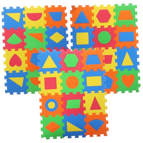 Toyvian 108 STK Geometrische Babymatte -Puzzle-Fußmatten Bodenmatte für Kleinkinder Spielmatte Kinder teppiche Rätsel Puzzlematte geometrisches Mattenpuzzle Puzzle-Letter-Matte-Puzzle von Toyvian