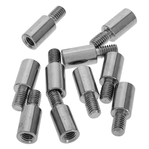 Toyvian 10Pcs Game Console Extension Pole Joystick Hex Verlängerungsposten Stick Verlängerungsstange Verlängerte Ausdehnung Schraubverlängerungsschrauben Schrank Steuerzubehör Silber von Toyvian