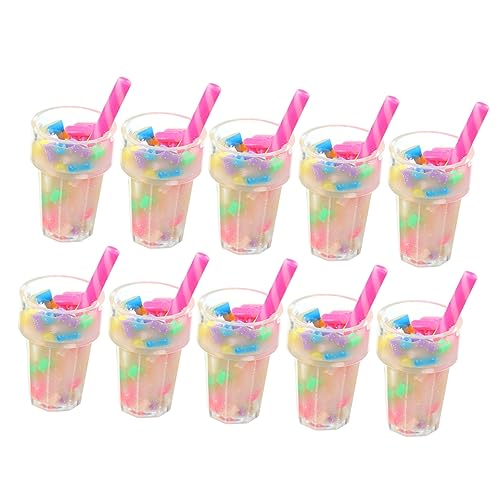 Toyvian Puppenhaus Mini Lebensmittel 10pcs Miniatur Tee Modell Requisiten Mini Puppenhaus Zubehör von Toyvian