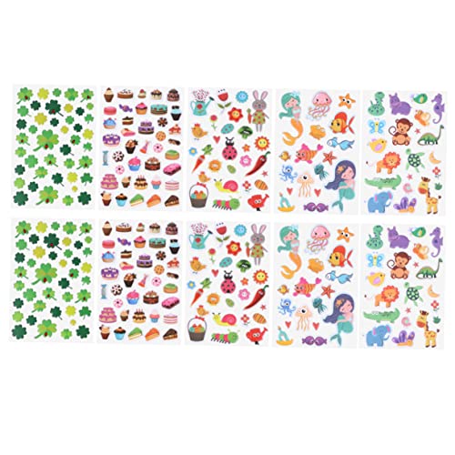 Toyvian 10St Blasenaufkleber scheckheft scrapbbok pet verkleidung kindercroks Decor animarus Chaps schaunstoff schwimmblase großeltern + Tieraufkleber geschwollene 3D-Aufkleber von Toyvian
